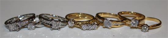 8 diamond dress rings - various